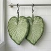 Sisher 2 Pack Cute Leaf Shaped Hand Towel,Kitchen Hand Towels