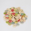 15mm Wooden Buttons100 Pcs Plaid Dot Assorted Patterns 2 Hole