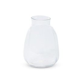 Park Hill Collection Clear Organic Garden Vase, Short, 6.75-inch Height, Glass, Clear, for Decorative Use, Wall Decor, Home, Office, Kitchen, Living Room, Indoor