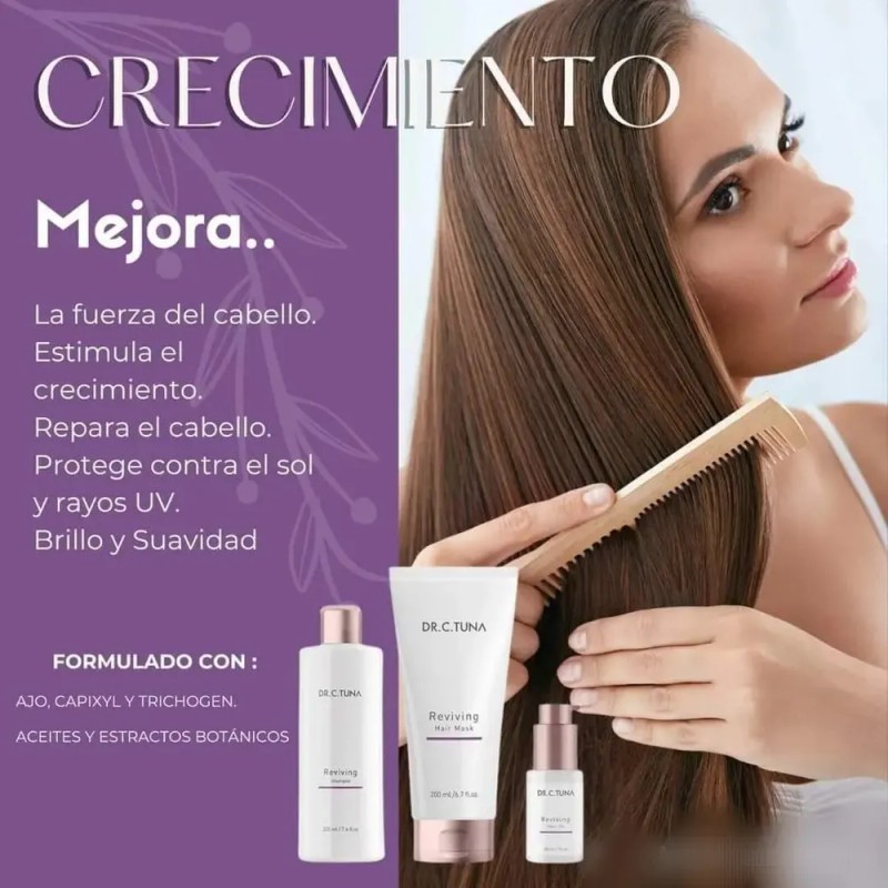 2pzs Shampoo Reviving Farmasi/para Crecimiento De Cabello