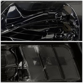 Auto Dynasty Smoked Housing Clear Corner Headlight Head Lamps+Tool Kit Compatible with Ford Mustang 99-04