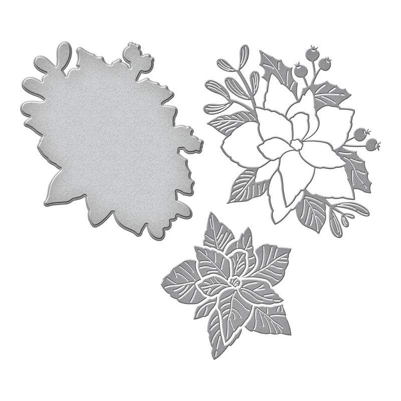 Spellbinders Poinsettia Bloom Etched Dies, Metal