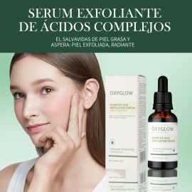 Sérum Oxyglow Con Ácido Láctico y Hialurónico Exfoliante Piel Grasa