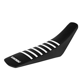 Enjoy Mfg Seat Cover - Compatible Fit for 2002-2021 Yamaha YZ 125 YZ 250 - All Black/White Ribs #67