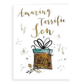 Luxury Beautiful Contemporary Birthday Card Amazing Terrific Son - 8 x 6 inches - Koko Designs, K70033