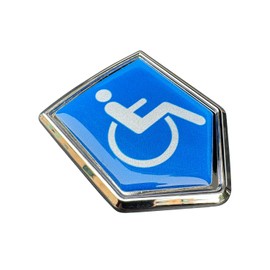 Handicapped Decal Car Chrome Emblem Shield Shape Sticker Badge Sign Crest Bike Auto