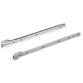 Hettich 9220053 Rollschubführung Teilauszug FR 302-für aufliegende Montage, 300mm, einseitige Zwangsführung, 1 Paar, weiß