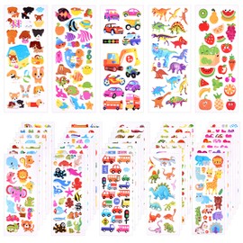 KUUQA 1000+Pcs 3D Stickers for Puffy Stickers 40 Sheets Different Random Craft Stickers Scrapbooking Bullet Journals