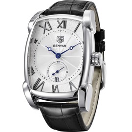 BENYAR Watch for Men 5114M Square 3ATM Waterproof Leather Simple Quartz Business Fashion Casual Classic Retro Rectangle Watches