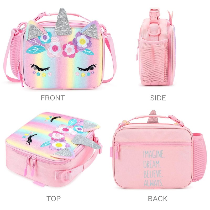 mibasies Unicorn Lunch Bag Kids Insulated Lunch Box for Girls