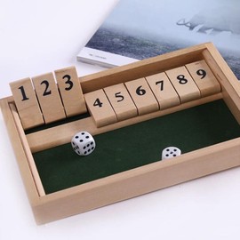 Shut The Box Game, Shut The Box Dice Game Wooden Classic Board Game Close The Box Game for Kids Adults Family Classroom Home & Pub