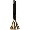 Sigro Table Bell with Wooden Handle, 5 cm, Metal, Gold,