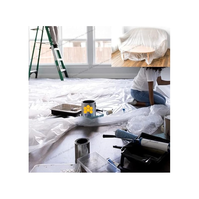 6 x Plastic Dust Sheets for Decorating 12ft x 9ft