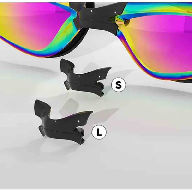 Swimming Goggles with Rainbow Lens, 180mm Wide Frame, Adjustable Strap,