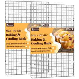 Cooling Racks for Cooking and Baking - 2 PCS 10" x 16" Grid Wire Baking Rack for Oven Cooking, Baking, Grilling, Roasting -Dishwasher Safe Bacon Rack- Fits Half Sheet Cookie Pan