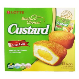 LOTTE Custard Cream Cakes Soft Spongy Filled Treats 9.47 Ounce Pack of 1