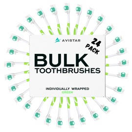Bulk Toothbrushes Pack - 24 Individually Wrapped Disposable Toothbrushes for Travel, Hotels, AirBnB Guests, Relief Missions and Donations - Adults and Kids