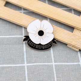 3 Pcs Poppy Pin Badge Enamel Crystal Poppy Brooches White Flower Remembrance Memorial Gift