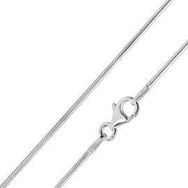 MATERIA Ladies' Snake Chain Necklace 925 Sterling Silver 1.7mm Rhodium-Plated 16-24 inch / 40-60cm #K23