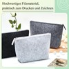 Pack of 3 Felt Cosmetic Bags for Plotting Large Size