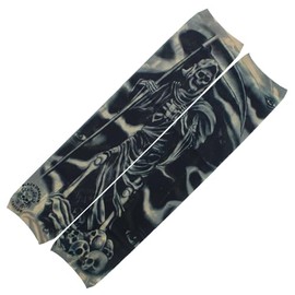 Slip on Temporary Tattoo Sleeve - Grim Reaper Skeleton & Skulls - Only Single Piece