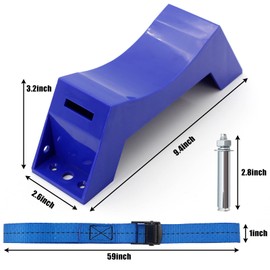 TECWAP 2PCS Propane Tank Holder Cylinder Wall Mounted Bracket Gas Cylinder Bracket Durable ABS Gas Cylinder with Screws and Safety Chain Supported 4''-12'', for Cylinder Pack of 2 (Blue) (XZ007)