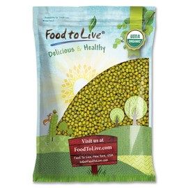Food to Live Organic Mung Beans, 10 Pounds – Non-GMO, Whole Dried Beans, Green Gram, Sproutable, Kosher, Sirtfood. Good Source of Fiber and Protein.