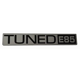 24 Designs E85 Tuned Badge Emblem Silver Stick-On Version 2