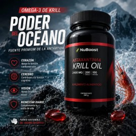 Suplemento Alimenticio Omega 3 De Krill 2400 Mg 200 Cápsulas