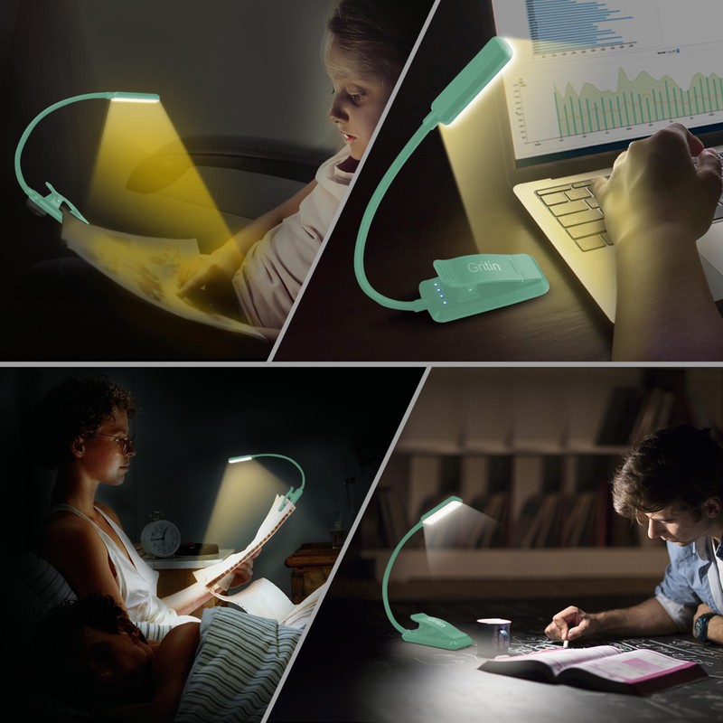 Gritin 9 LED Rechargeable Book Light for Reading in Bed