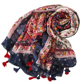 FAIRYGATE Women's Scarves Paisley Scarfs for Women Lightweight Floral Flower Spring Large Wrap Shawls Oversized Scarf Cape Tassel Fall Birthday Gifts for Her 228