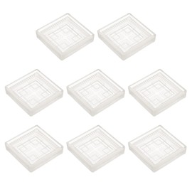uxcell 8pcs 3x3 in Rubber Furniture Caster Cups Square Chair Leg Floor Protectors Non-Slip Furniture Pads Grips Stoppers for Hardwood Floors, Transparent (Fit 1.4-2.2 Inch Chair Leg)