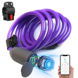 Anweller Bicycle Lock Fingerprint, 1.5 m Cable Lock, Waterproof, Portable with Bicycle Lock Holder, Smart Lock with 20 Fingerprints, Anti-Theft Device Made of 12 mm Steel Wire