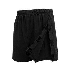 Deyeek Unisex Tear Away Underwear Shorts 3-inch Knee Hip Replacement Recovery Post Surgery Cotton Athletic Shorts Loose Fit Black