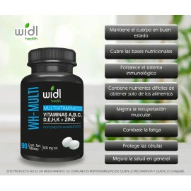 Vitaminas Para Hombre/mujer Multivitamínico 90 Tabletas Widl Sabor Sin Sabor