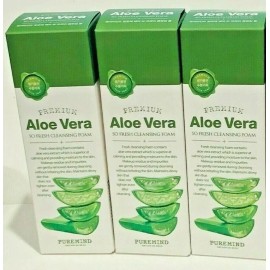 PURE MIND PREMIUM ALOE VERA SO FRESH CLEANSING FOAM MADE IN KOREA 3 BOTTLES