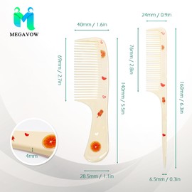 MEGAVOW Set of 4 Hair Brushes for Girls, Cute Comb Set for Wet, Dry Hair, Small Detangler Brush, Hairdressing Comb Gift