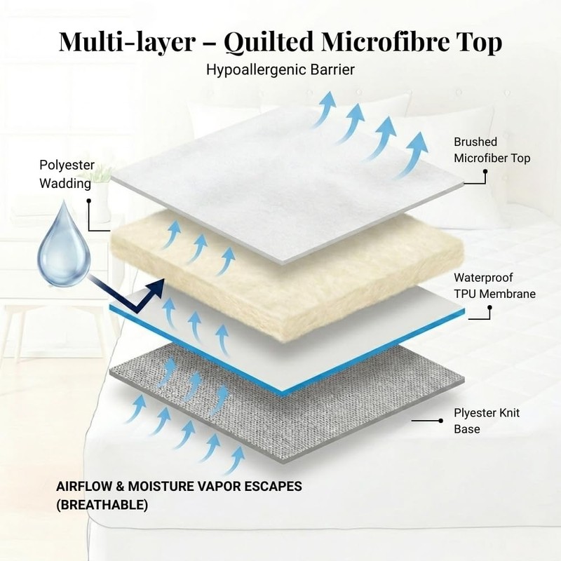 The Royce Waterproof King Size Mattress Protector - 30cm Extra