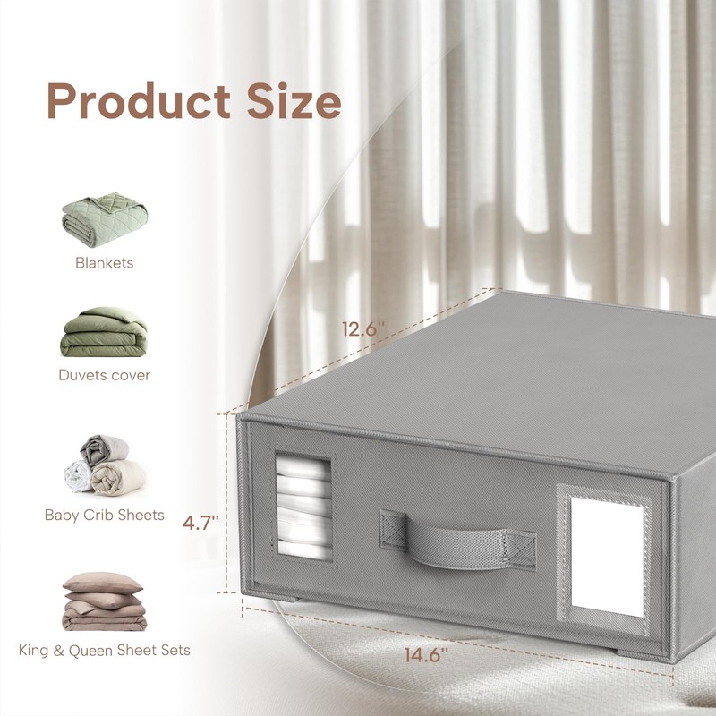 Criusia Bed Sheet Organizers and Storage, 6 Pack Foldable Linen