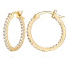 Aretes Argolla 2.05cm Oro 14K Zirconia Cúbica ELFPRINCE