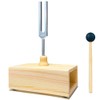 Cucioki 528Hz Tuning Fork with Resonance Box Wooden Speaker Silver