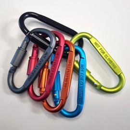 Aluminum D-Type Collar Lock Carabiner Mountaineering Camping Travel Buckle Equipment 8cm orange 10ea