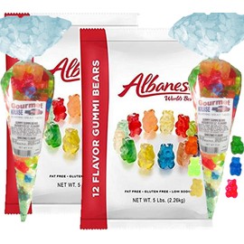 Albanese 12 Flavor Gummi Bears (2- 5lb bags) Plus (2-11oz) Assorted 12 Flavor Gummy Bears Gourmet Kruise Signature Gift Bags (NET WT 182 OZ) 2 Item Bundle