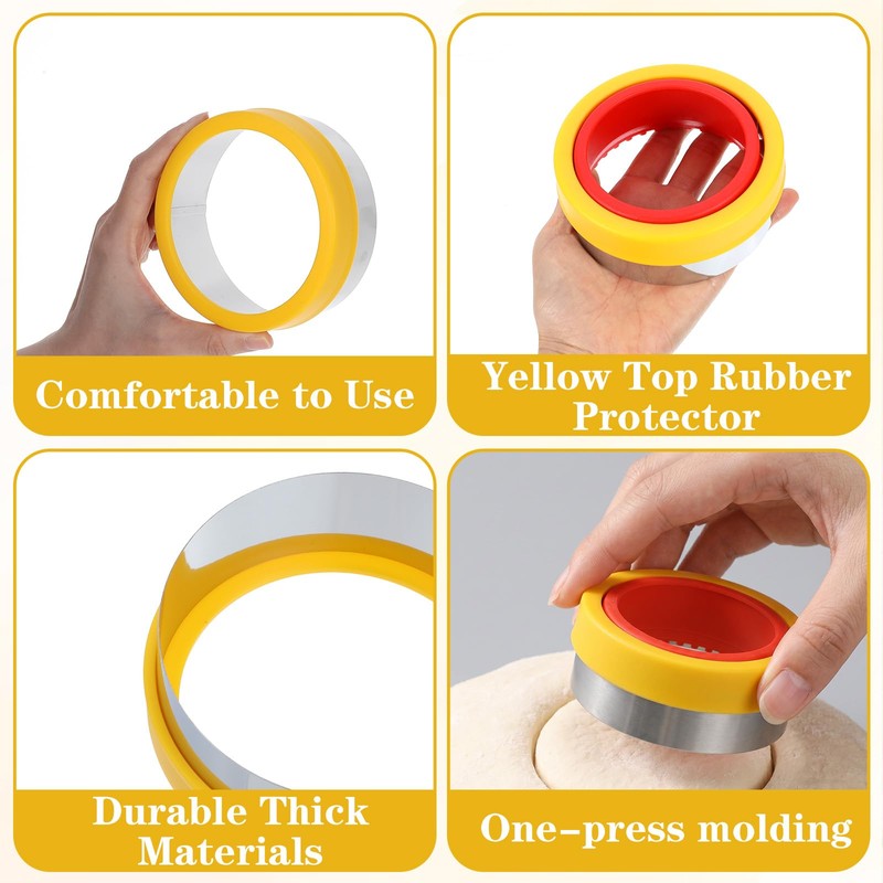 4 Inch Round Cookie Cutter with Plastic Top Protection, Large