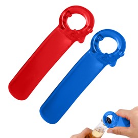 2 Pack Jar Keys,FUNCYboo Jar Key Opener Manual Jar Lid Opener Keys for Adults Kids and People with Weak Hands (Blue + Red)