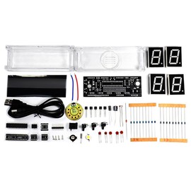 Hsthe Sea DIY LED Digital Clock Kit with Time, Temperature and Date Display, Light Control, Simple Digital Clock for Beginners