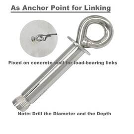 Floyutin 6 Packs Stainless M8x60 mm Integrated Expansion Ring Bolt with Sleeve Anchor Washer Screw Fastener for Concrete Wall Hood Drywall