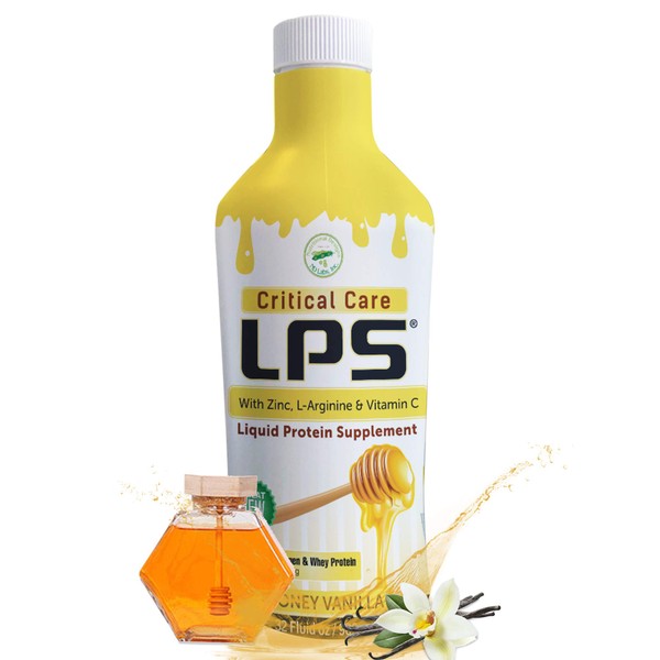 Nutritional Designs LPS Liquid Collagen & Whey Protein Supplement, Sugar-Free, Non-GMO Drink, Promotes Healthy Skin & Hair for Men & Women. (Critical Care) Honey Vanilla
