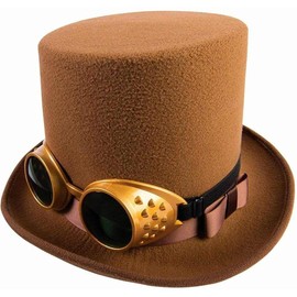 Rubies Adult Forum Steampunk Hat with Goggles, Brown