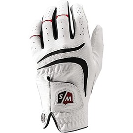 Wilson W/S Grip Plus Mens Right Hand Golf Glove, White, Medium